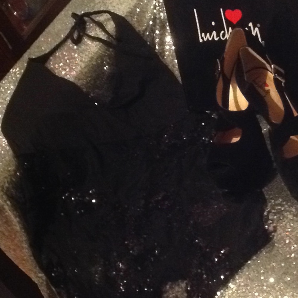 Halter Tops w/Sequined/Lace Accent